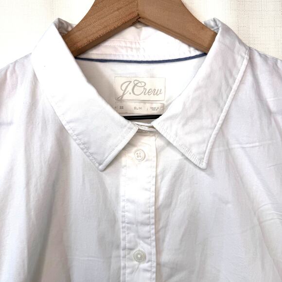 J. CREW Stretch Button Down Shirt Women 22 Cotton Slim Fitted Crisp Preppy Work - Picture 2 of 10